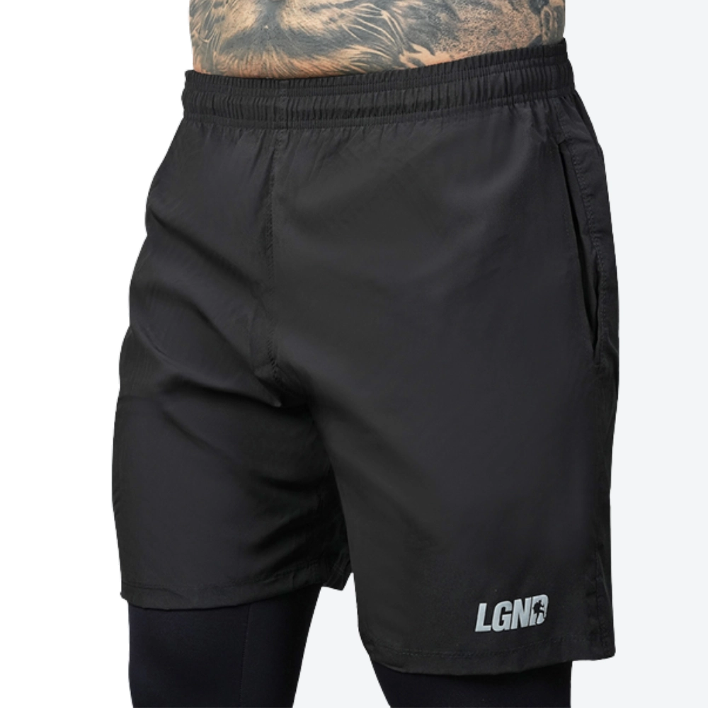 BERMUDA PRETA LGND LOGO BRANCO - PRETO
