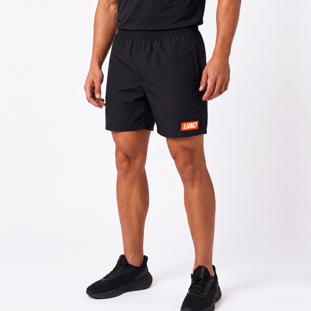 BERMUDA PRETA LGND LOGO BRANCO - PRETO