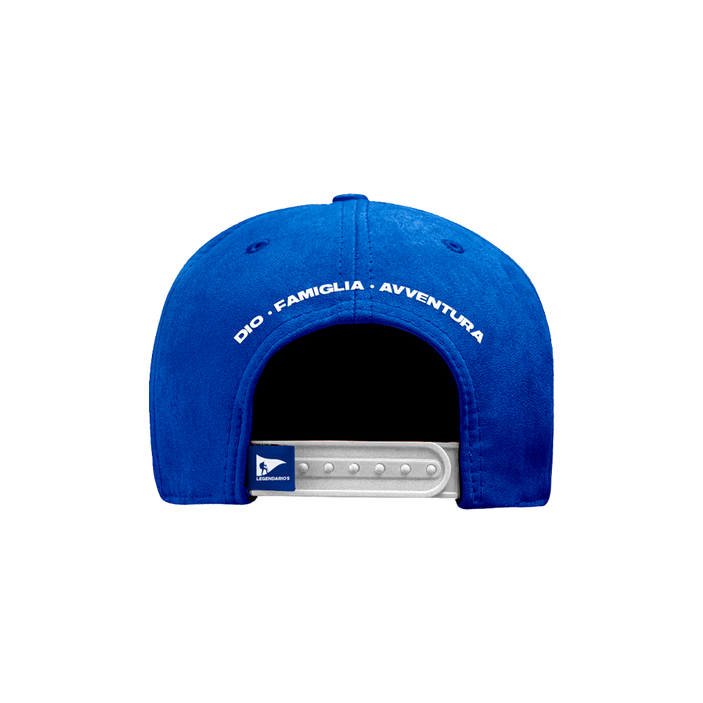 Boné Snapback Suede Azul Royal Detalhe Aba - ITALIA