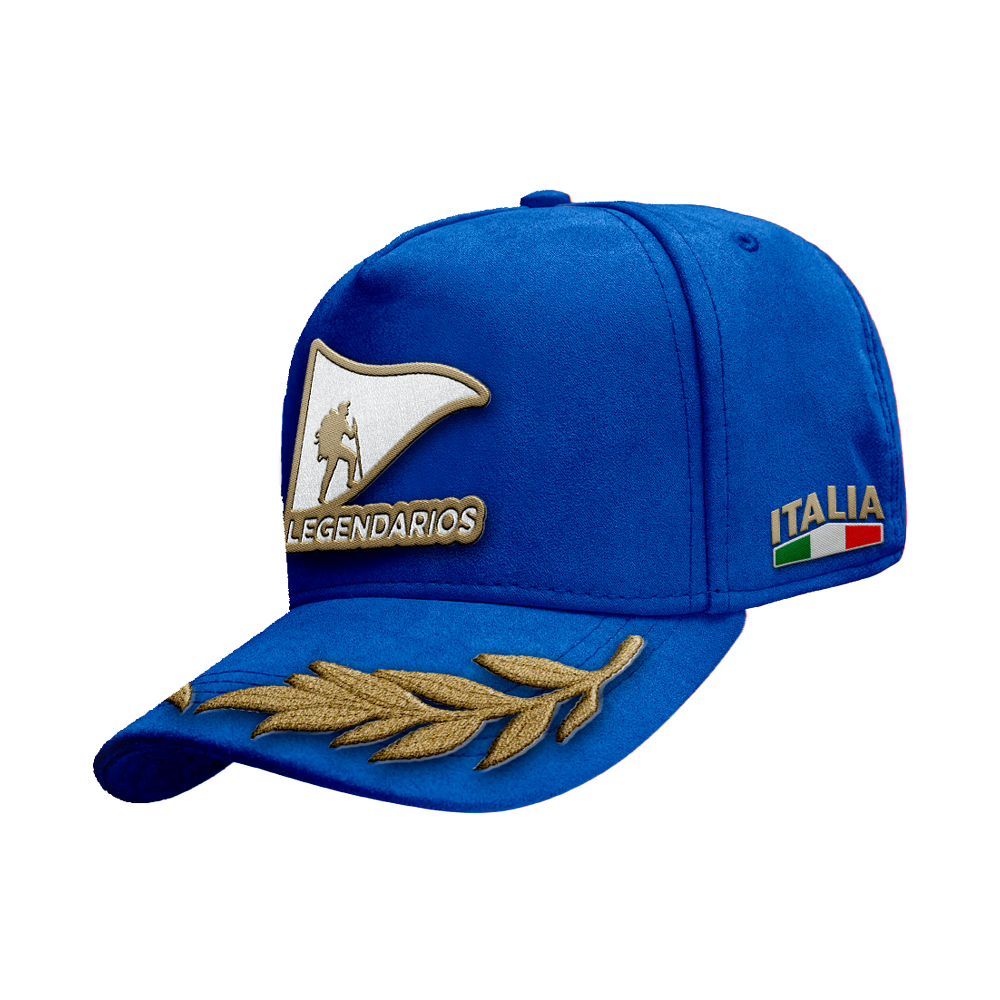 Boné Snapback Suede Azul Royal Detalhe Aba - ITALIA
