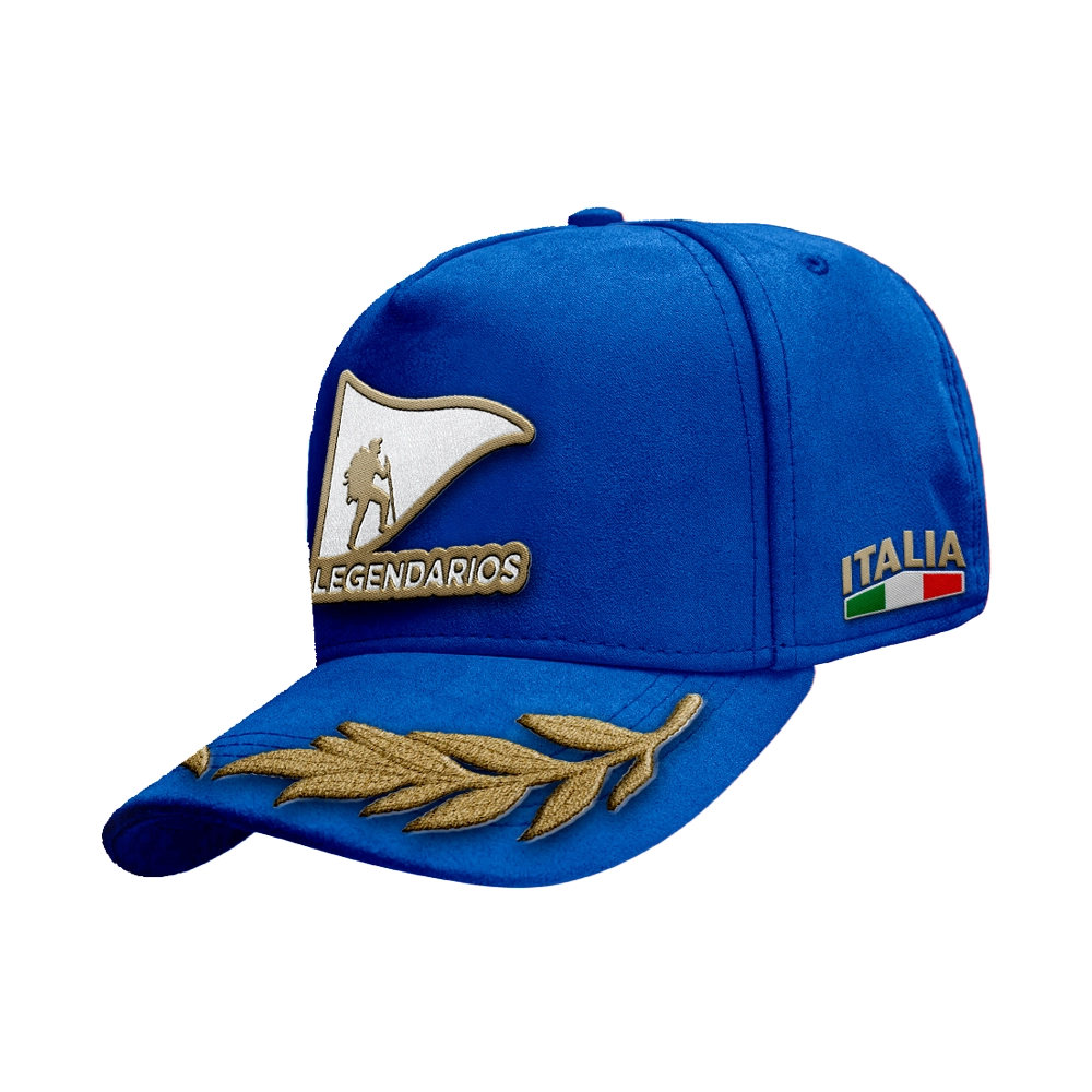 Boné Snapback Suede Azul Royal Detalhe Aba - ITALIA