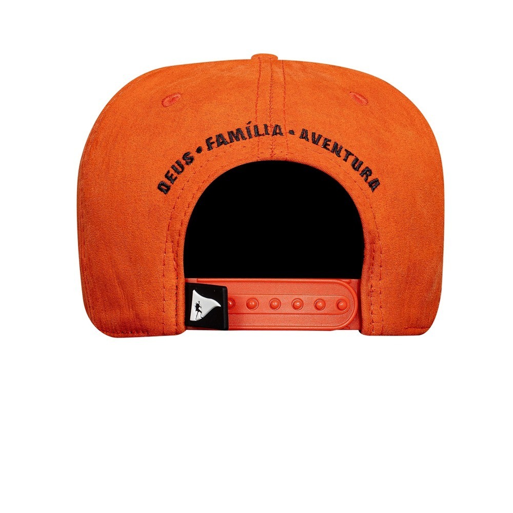 Boné Snapback Suede Laranja Logo Preto  -  Legendários