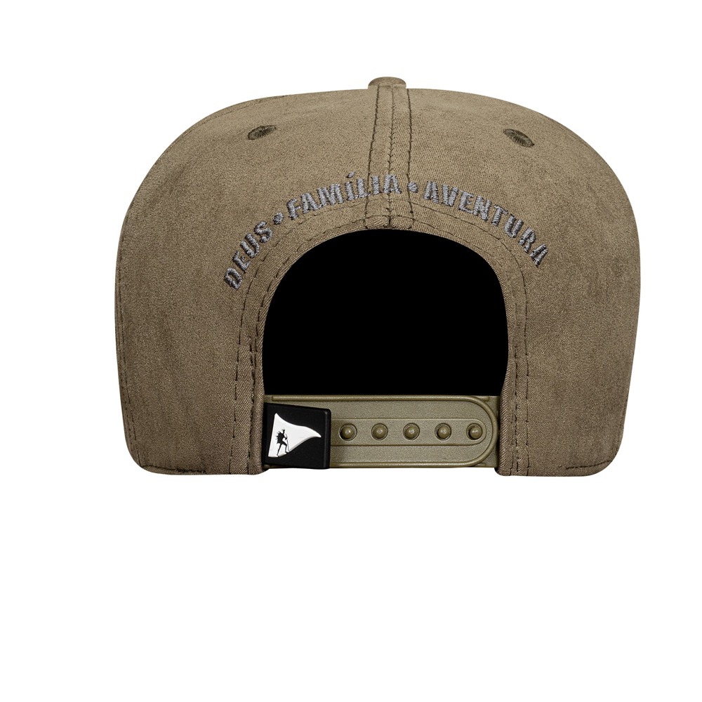 Boné Snapback Suede Verde Musgo Logo Preto  -  Legendários