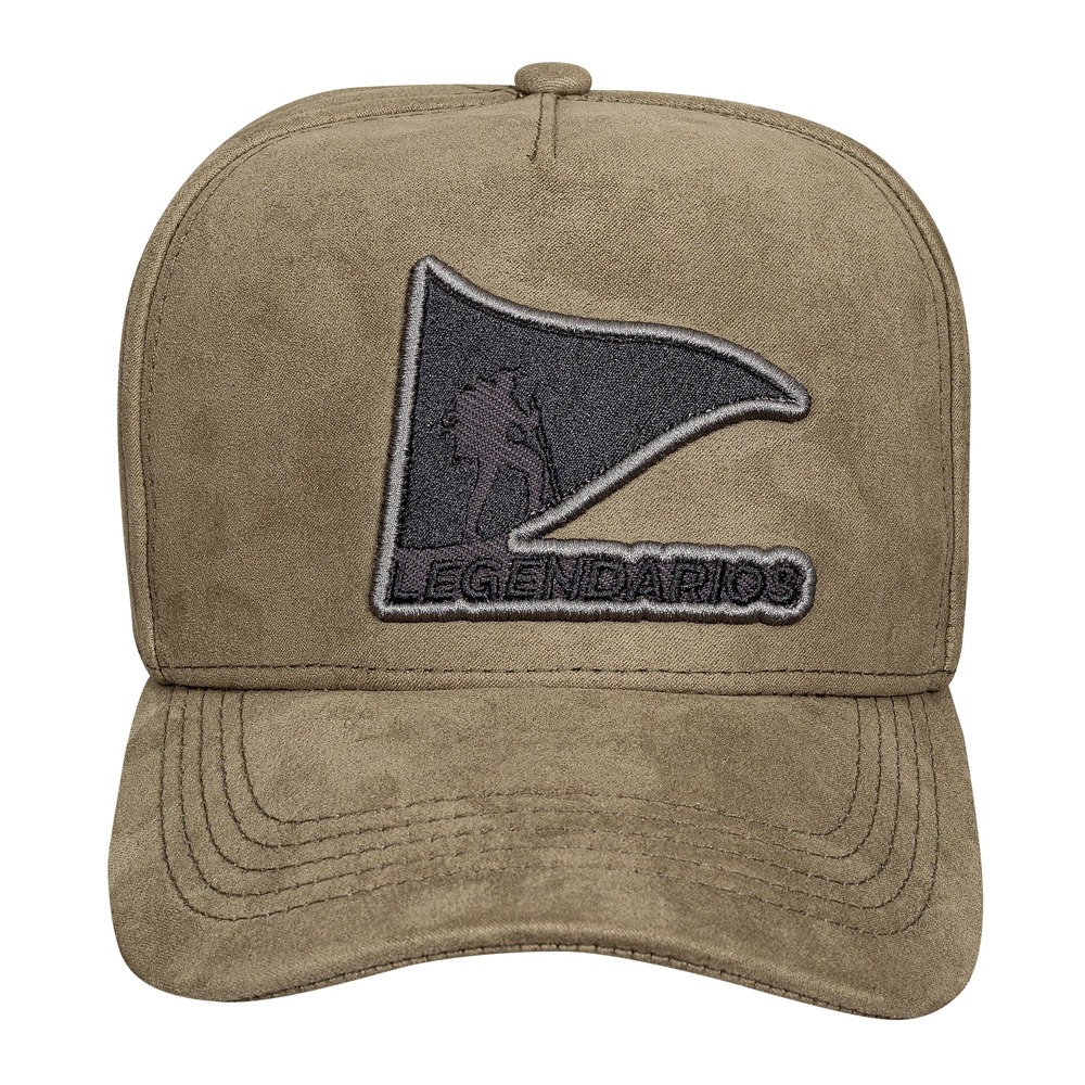 Boné Snapback Suede Verde Musgo Logo Preto  -  Legendários