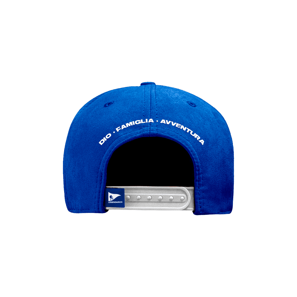Boné Snapback Suede Azul Royal Detalhe Aba - ITALIA
