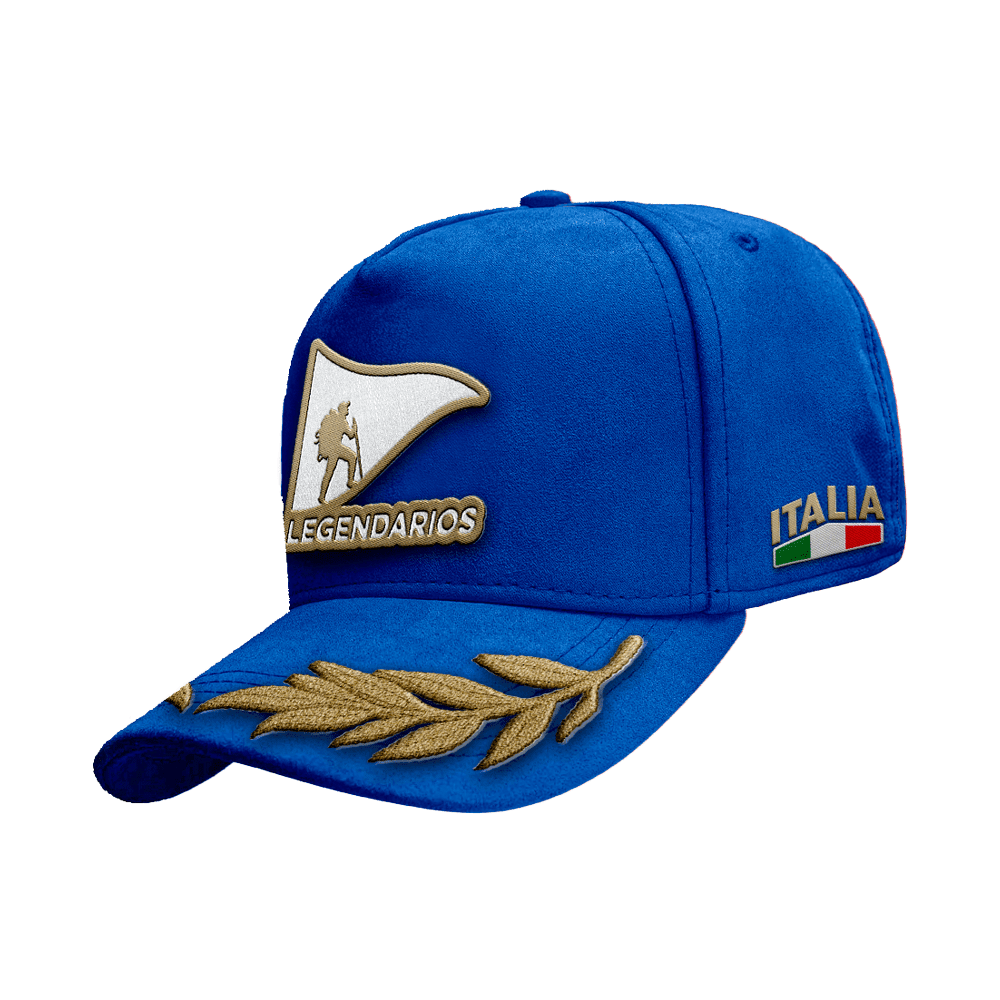 Boné Snapback Suede Azul Royal Detalhe Aba - ITALIA