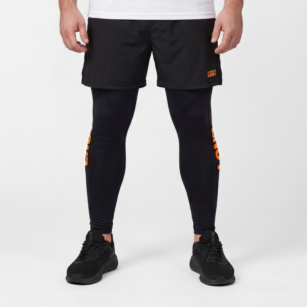 CALÇA LEGGING PRETA LGND LARANJA - PRETO