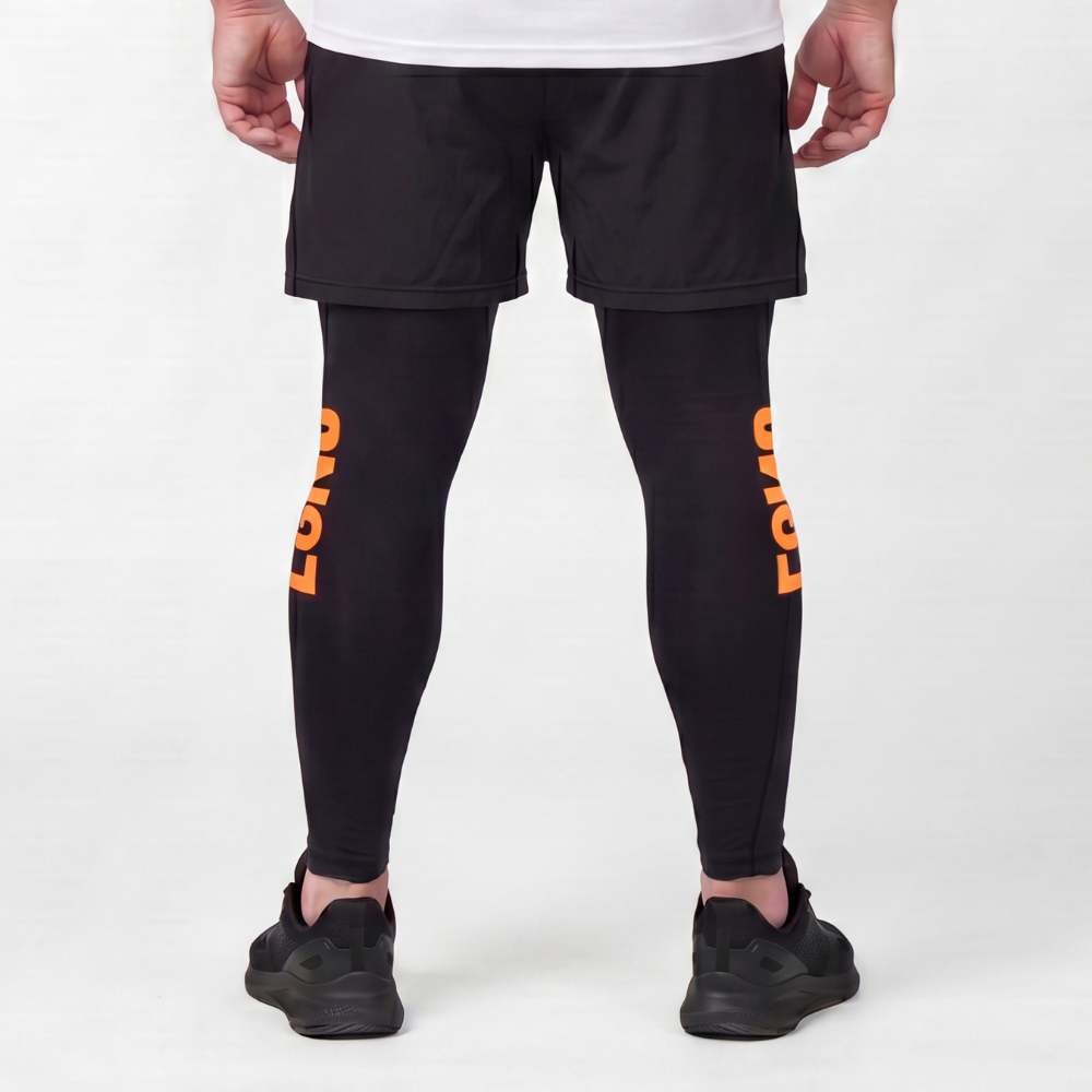 CALÇA LEGGING PRETA LGND LARANJA - PRETO