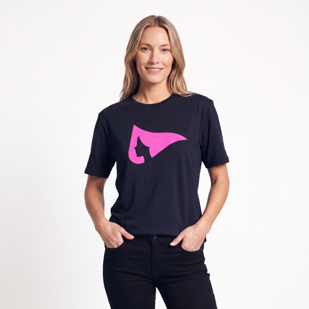 Camiseta Feminina Preto/Off Rosto