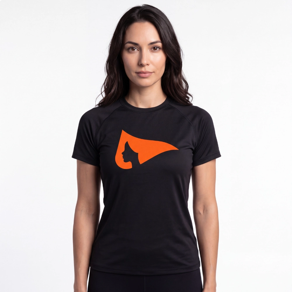 Camiseta Manga Curta UV 50+ Feminina - Preta