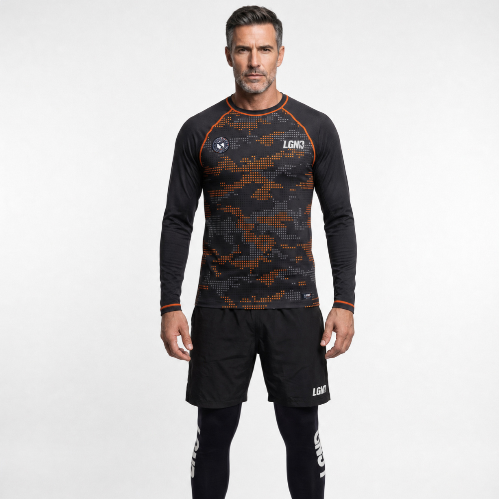 Camiseta Manga Longa Dry-Fit Estampa Pontilhada - Preta Camiseta Manga Longa Dry-Fit Estampa Pontilhada - Preta