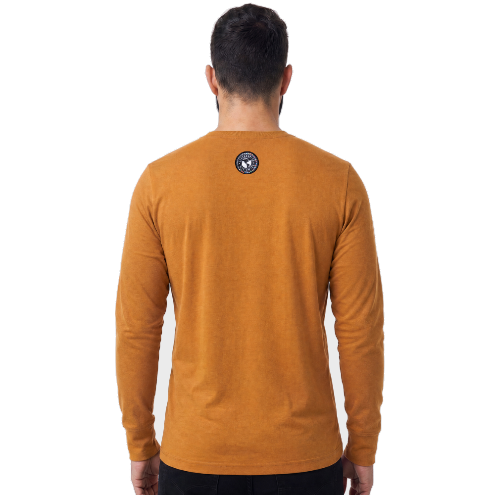Camiseta Manga Longa Pima Com Bolso Laranja Camiseta Manga Longa Pima Com Bolso Laranja