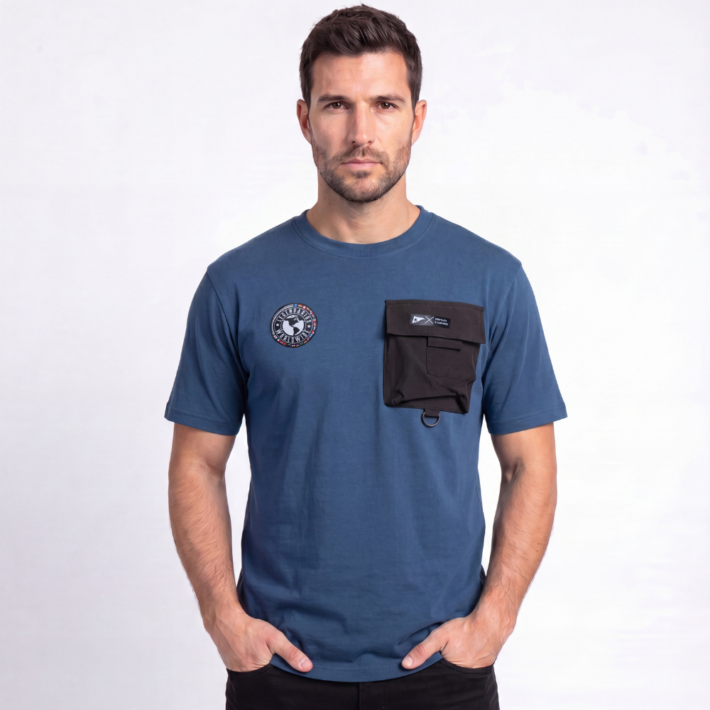 Camiseta Masculina Com Bolso Legendarios -Marinho