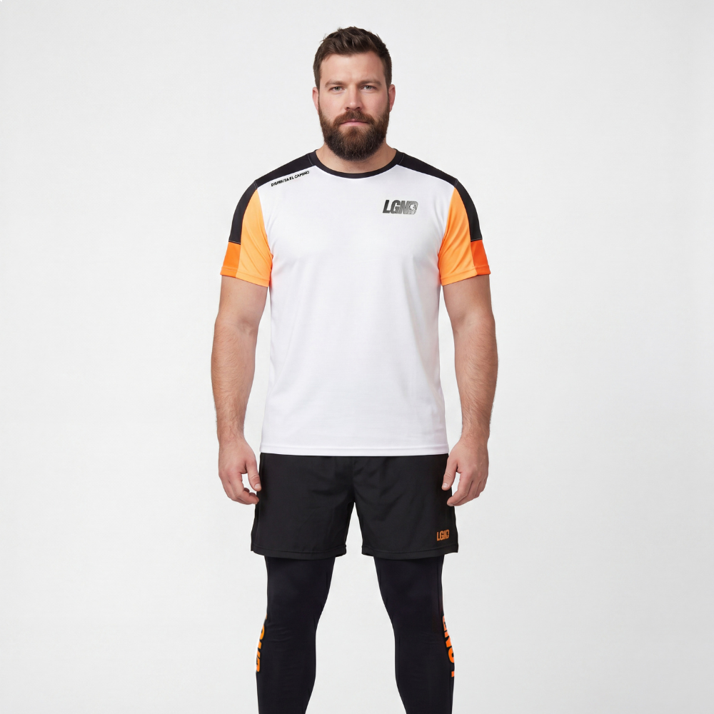Camiseta Masculina Dry-Fit Com Recortes - Branca Camiseta Masculina Dry-Fit Com Recortes - Branca