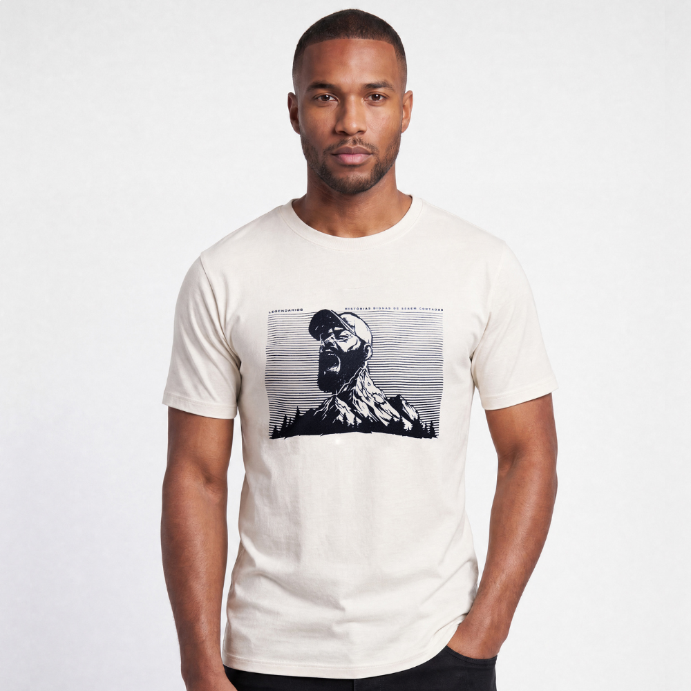 Camiseta Masculina Estampa Homem Legendarios-Off White