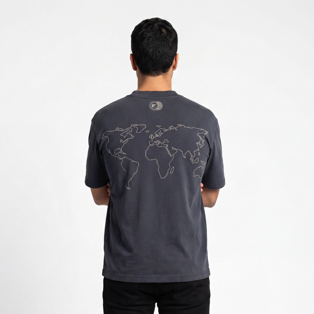Camiseta Masculina Estampa World Wide Lgnd - Chumbo Camiseta Masculina Estampa World Wide Lgnd - Chumbo