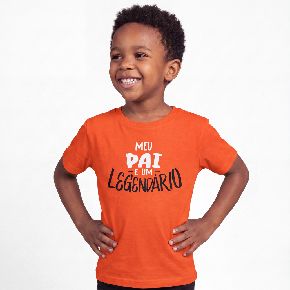Camiseta Meu Pai É um Legendário - Laranja