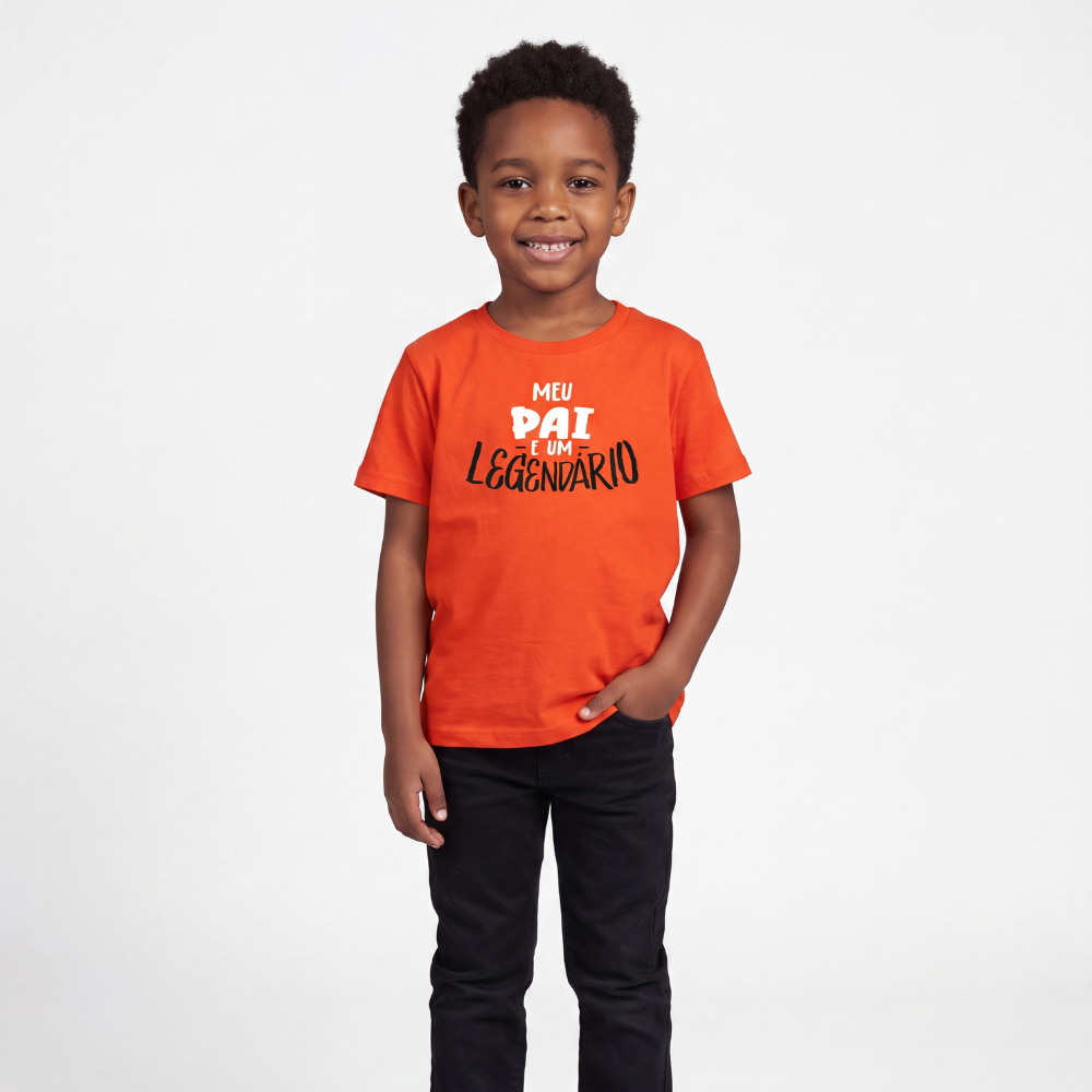 Camiseta Meu Pai É um Legendário - Laranja
