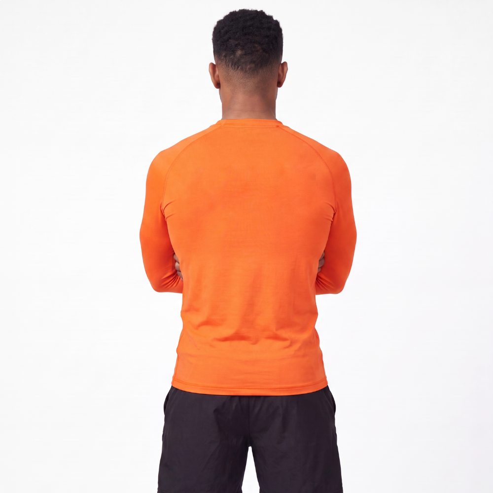 Camiseta Segunda Pele UV 50+ Laranja/Silver Refletivo