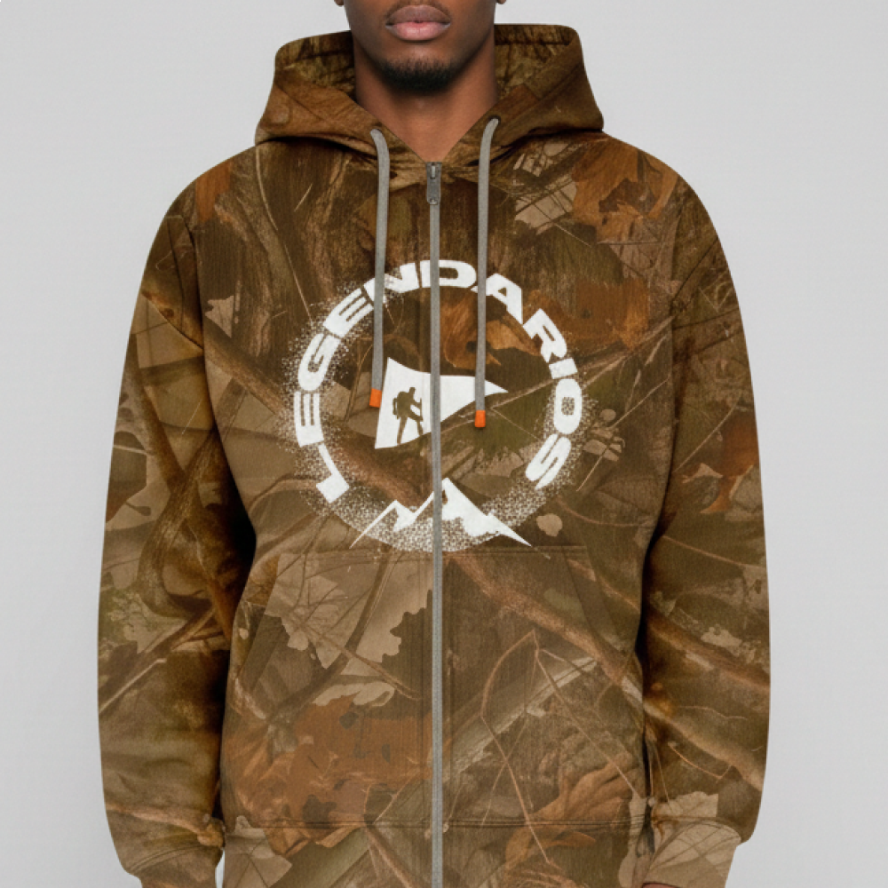 Jaqueta Moletom Estampa Camuflada Legendarios - Marrom