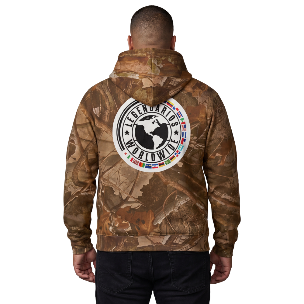 Jaqueta Moletom Estampa Camuflada Legendarios - Marrom Jaqueta Moletom Estampa Camuflada Legendarios - Marrom