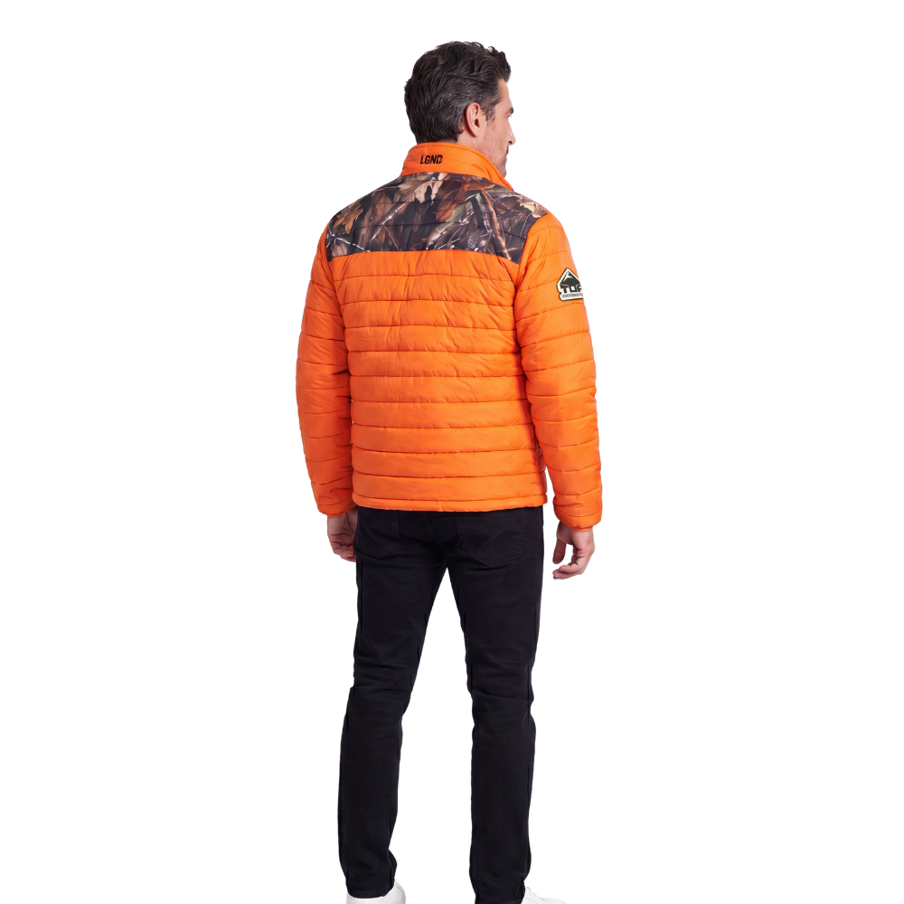 JAQUETA PUFFER CHILE LGND TOP LARANJA/CAMUFLADO - LEGENDARIOS JAQUETA PUFFER CHILE LGND TOP LARANJA/CAMUFLADO - LEGENDARIOS