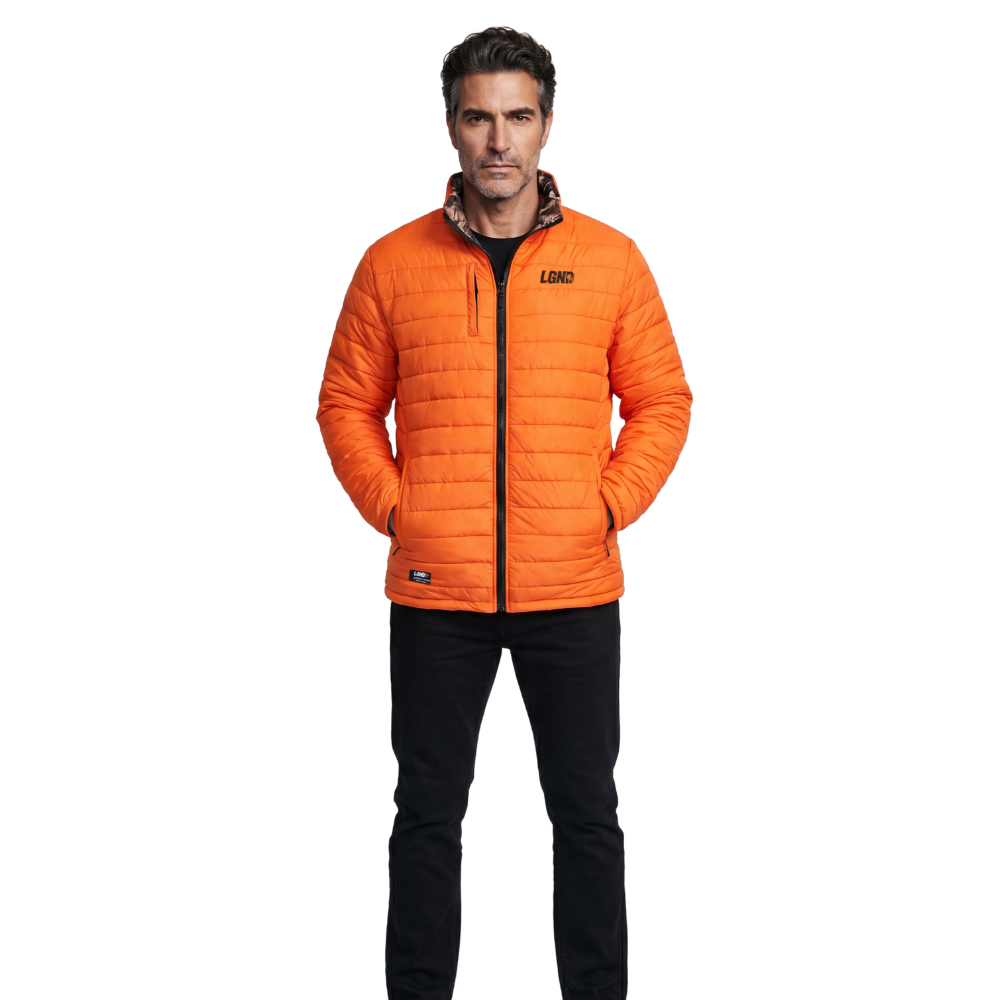 JAQUETA PUFFER CHILE LGND TOP LARANJA/CAMUFLADO - LEGENDARIOS JAQUETA PUFFER CHILE LGND TOP LARANJA/CAMUFLADO - LEGENDARIOS