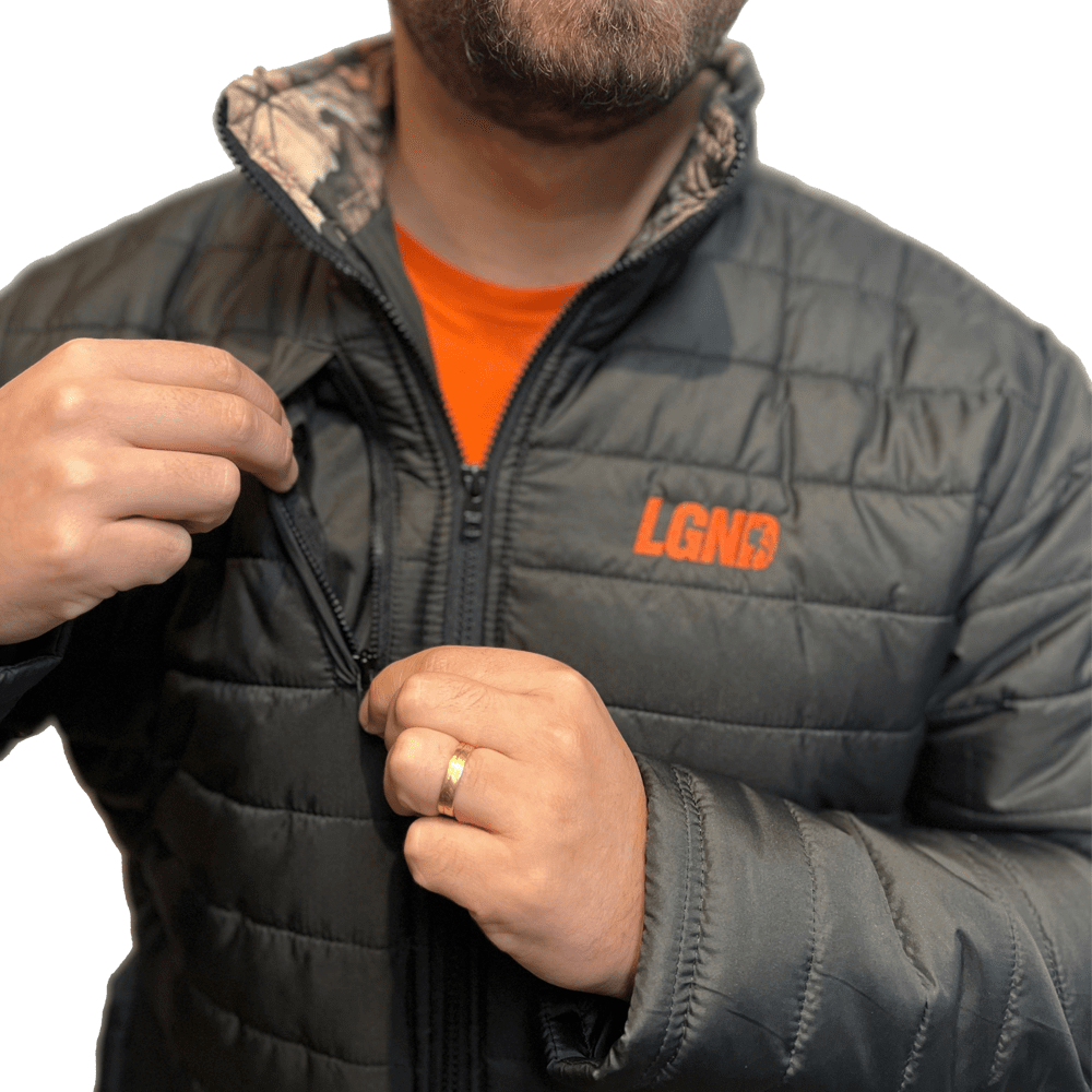 JAQUETA PUFFER CHILE LGND TOP PRETO/CAMUFLADO - LEGENDÁRIOS