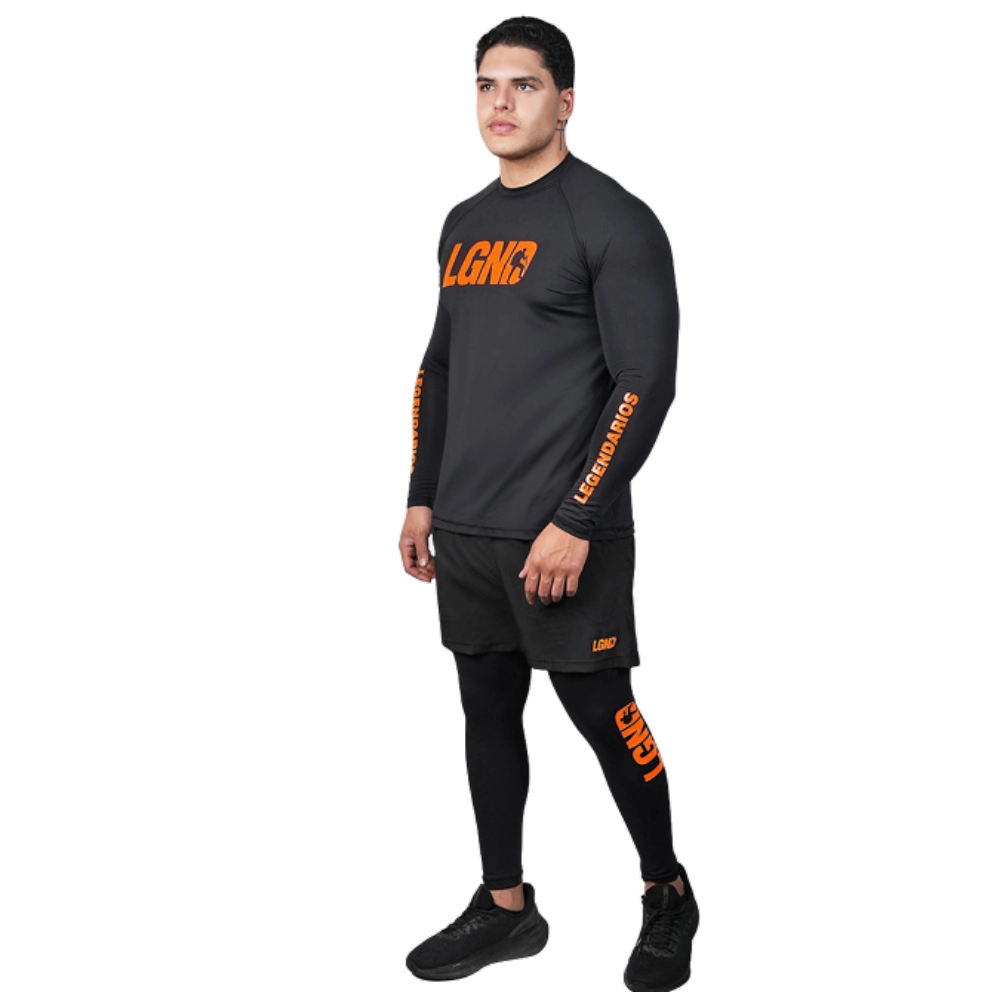 CALÇA LEGGING PRETA LGND LARANJA - PRETO