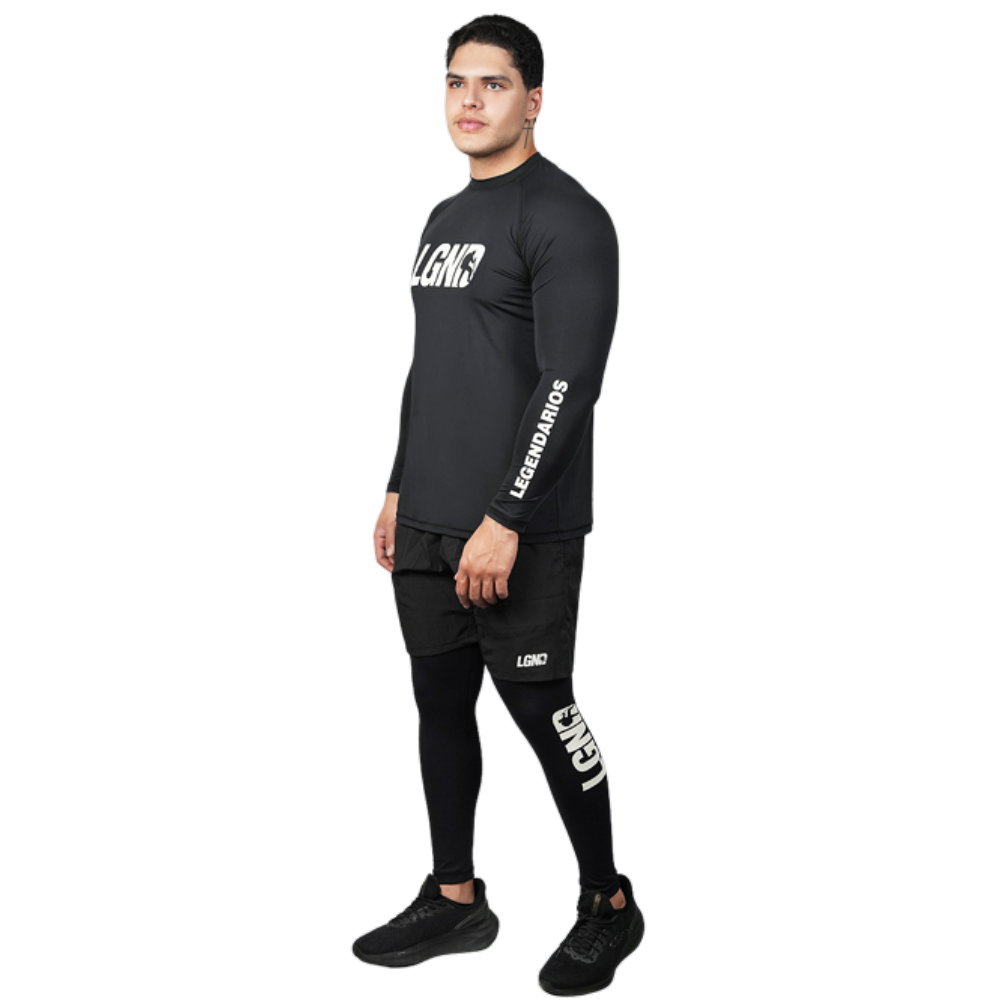 CALÇA LEGGING PRETA LGND SILVER REFLETIVO - PRETO