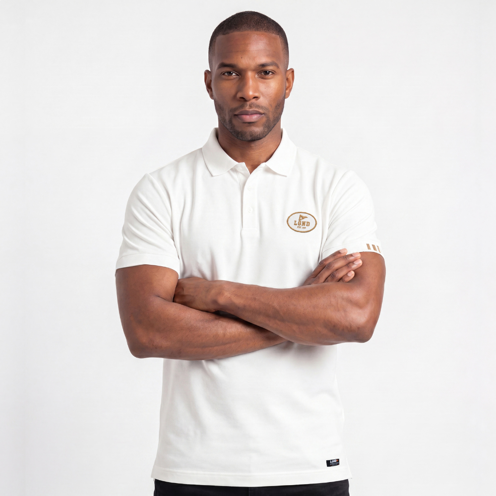 Polo Masculina Legendarios Relevo Nas Costas - Branca Polo Masculina Legendarios Relevo Nas Costas - Branca