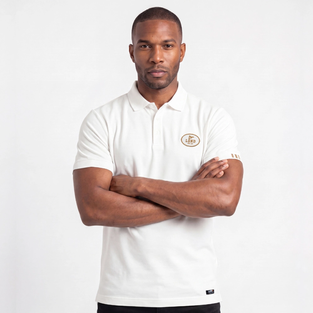Polo Masculina Legendarios Relevo Nas Costas - Branca