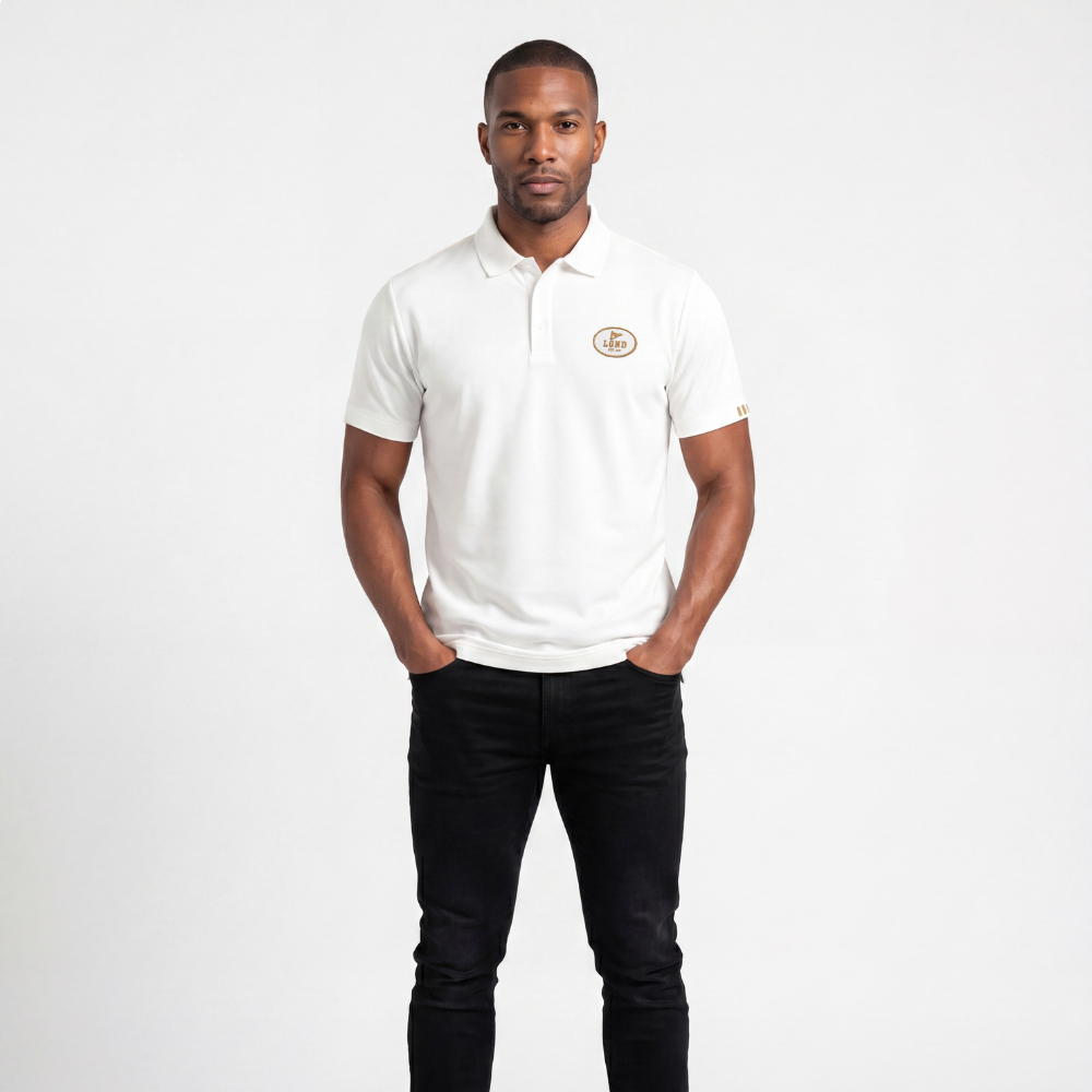 Polo Masculina Legendarios Relevo Nas Costas - Branca Polo Masculina Legendarios Relevo Nas Costas - Branca