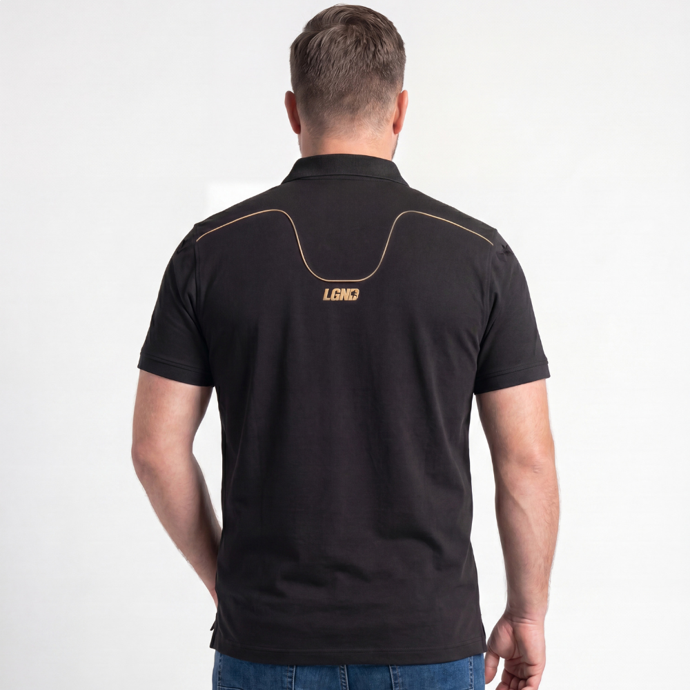 Polo Masculina Legendarios Relevo Nas Costas -Preta Polo Masculina Legendarios Relevo Nas Costas -Preta