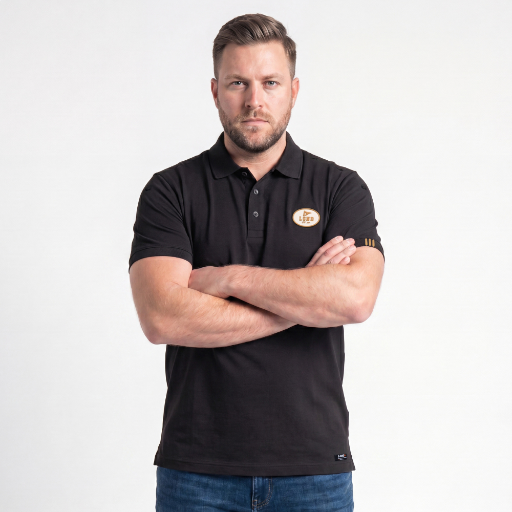 Polo Masculina Legendarios Relevo Nas Costas -Preta Polo Masculina Legendarios Relevo Nas Costas -Preta
