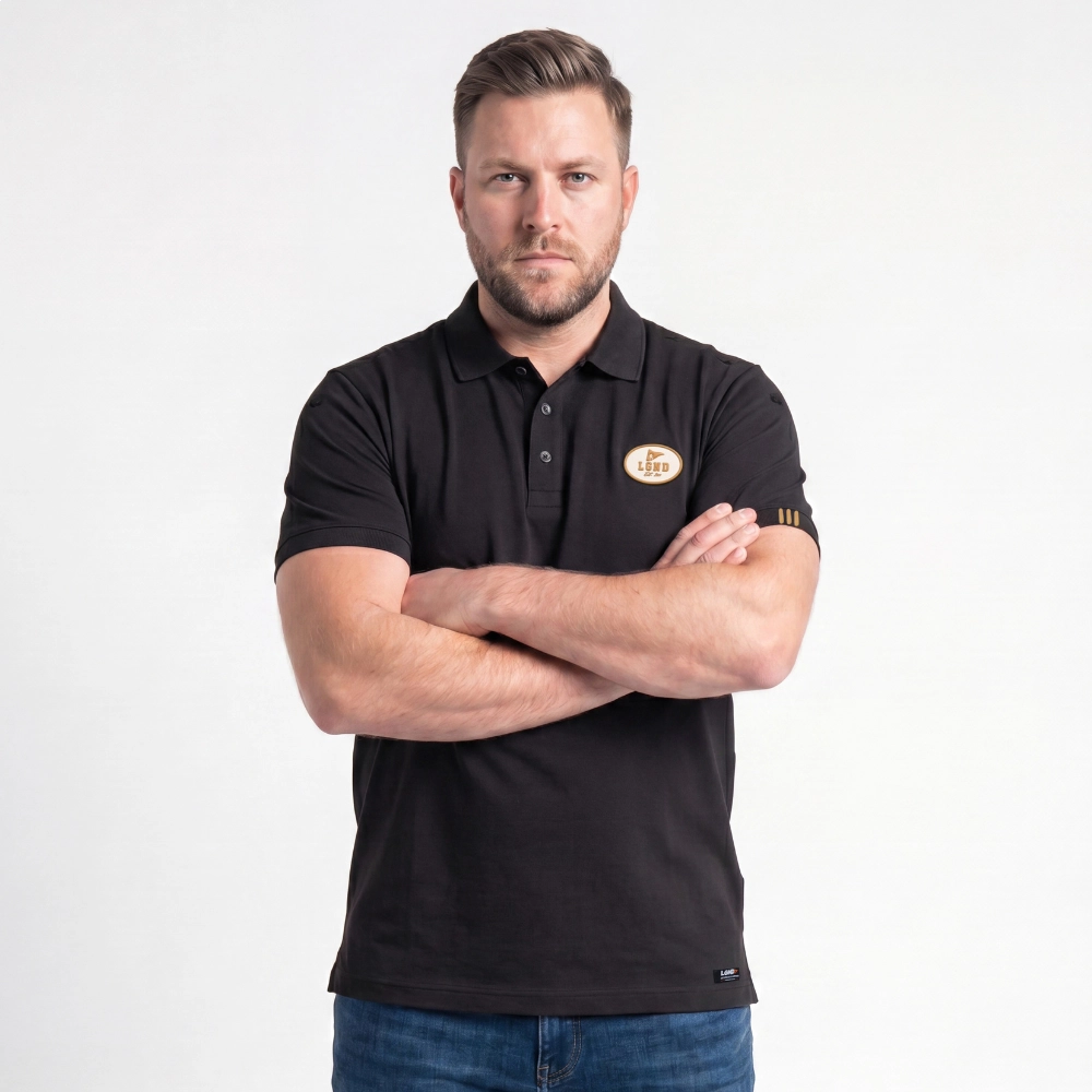 Polo Masculina Legendarios Relevo Nas Costas -Preta