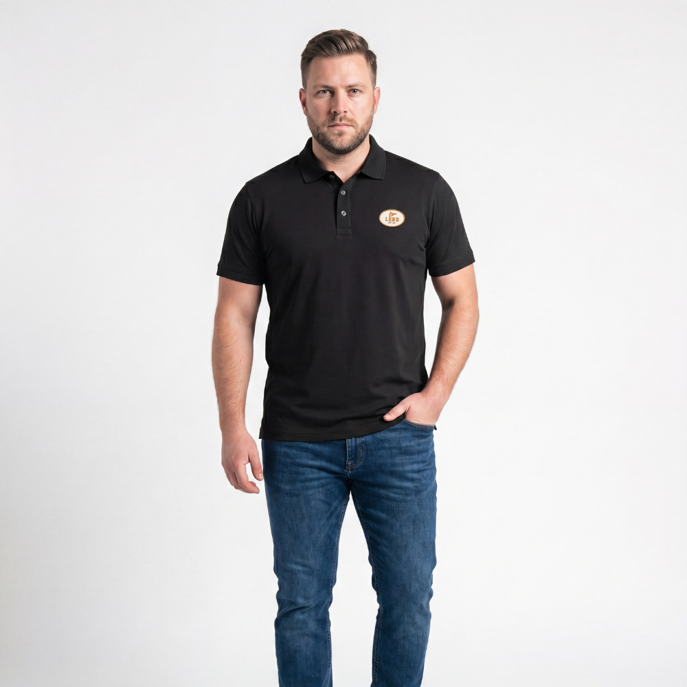 Polo Masculina Legendarios Relevo Nas Costas -Preta Polo Masculina Legendarios Relevo Nas Costas -Preta