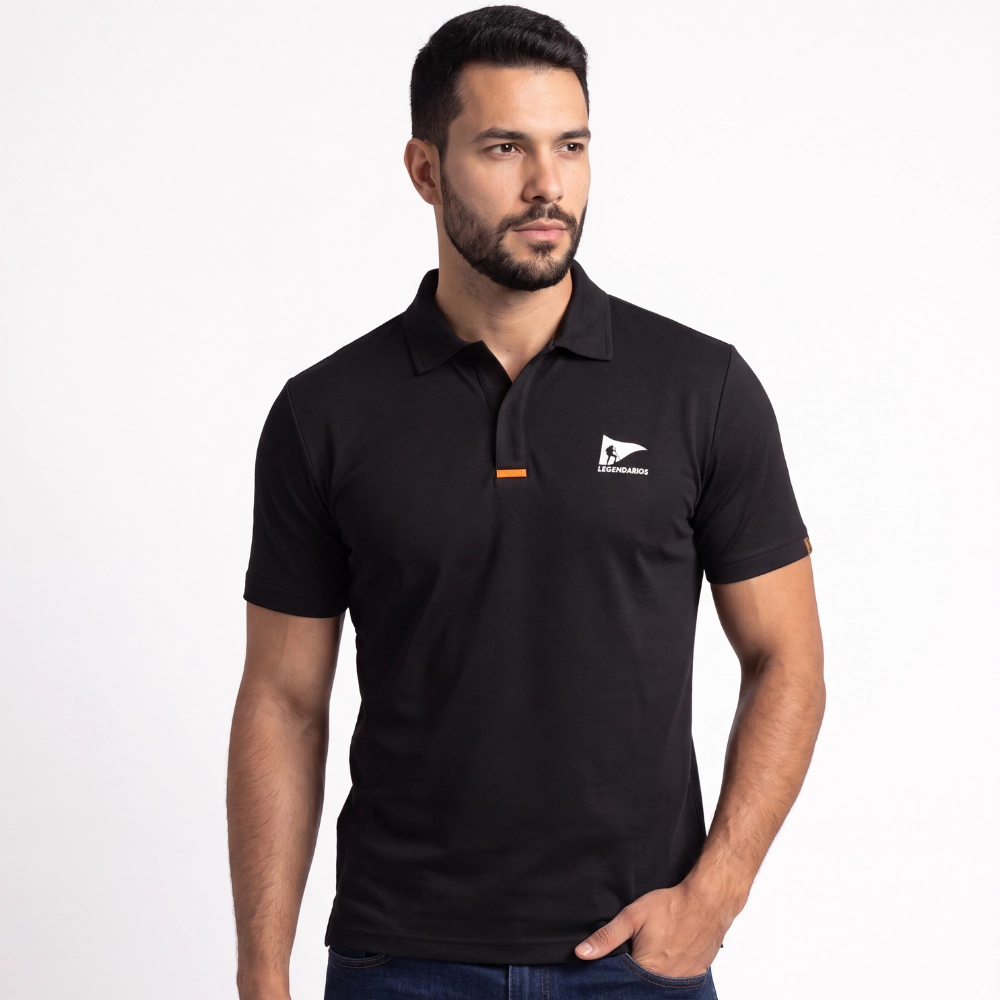 Polo Masculina Logo Legendarios - Preta