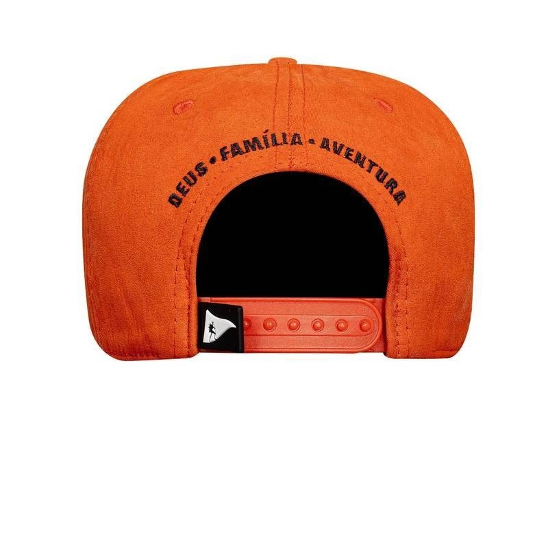 Boné KIDS Snapback Suede Laranja Logo Preto