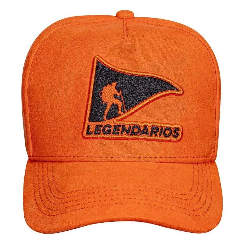 Boné KIDS Snapback Suede Laranja Logo Preto
