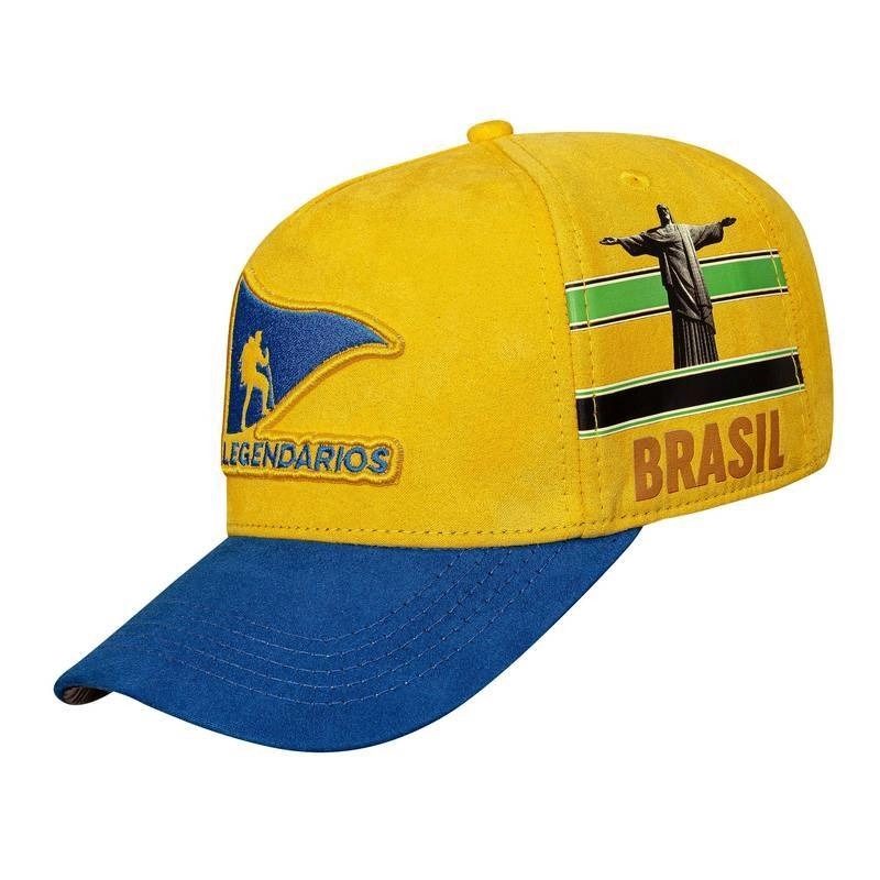 Boné Snapback Suede Amarelo - Brasil