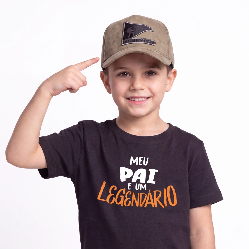 Boné KIDS Snapback Suede Verde Musgo Logo Preto