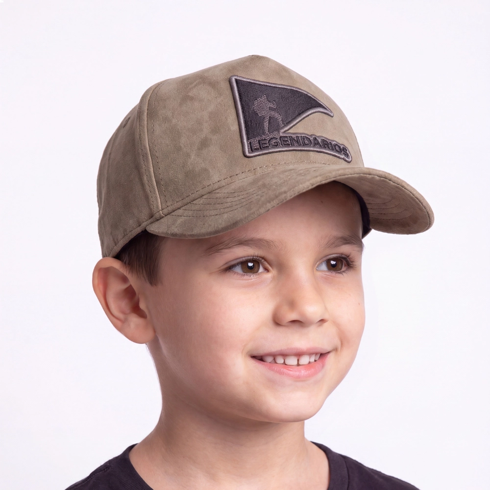 Boné KIDS Snapback Suede Verde Musgo Logo Preto