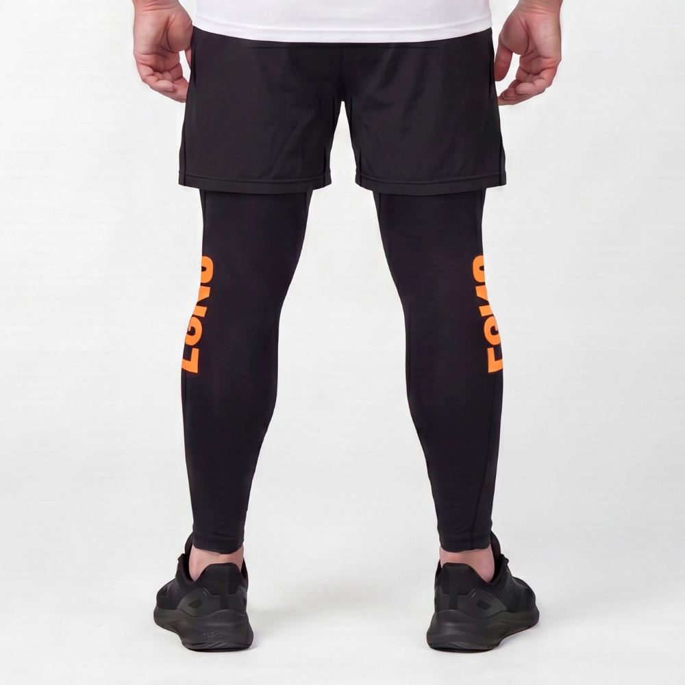 CALÇA LEGGING PRETA LGND LARANJA - PRETO
