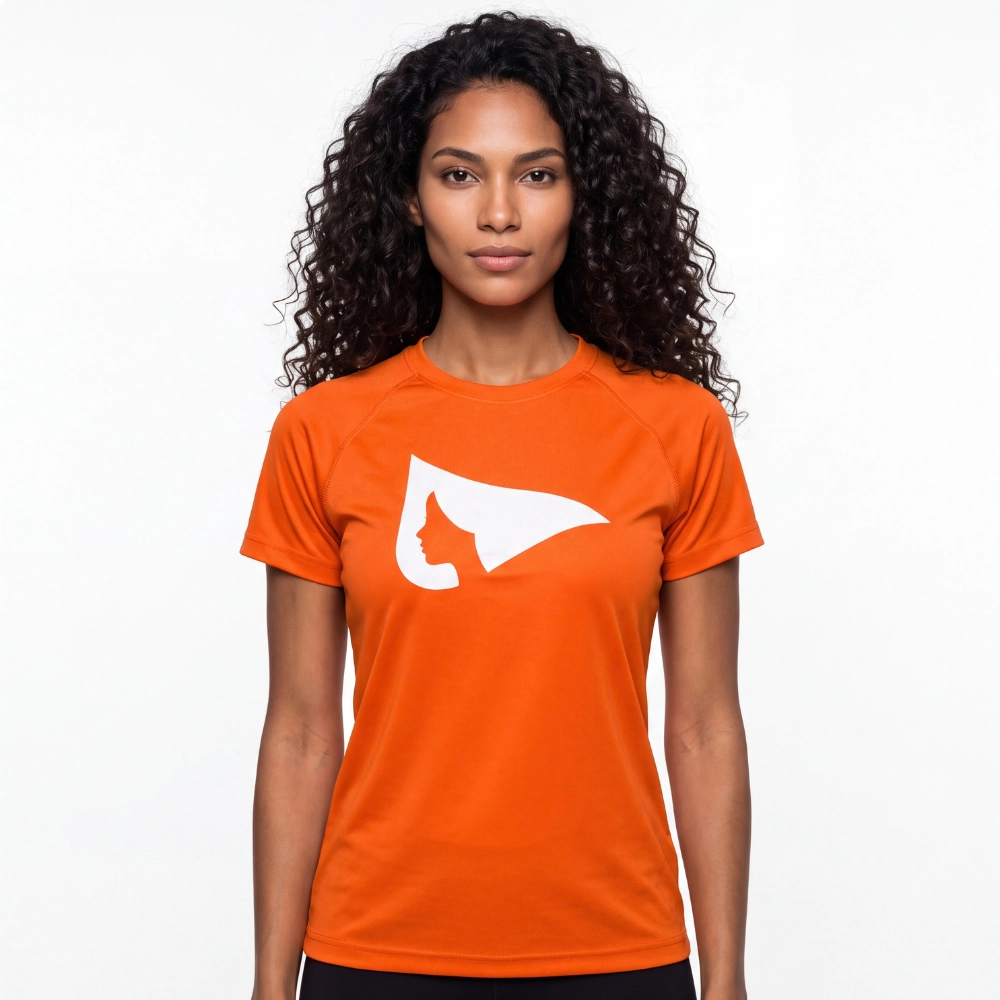 Camiseta Manga Curta UV 50+ Feminina - Laranja
