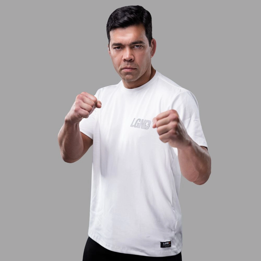 Camiseta Masculina Algodão Premium Manifesto Legendarios - Off White