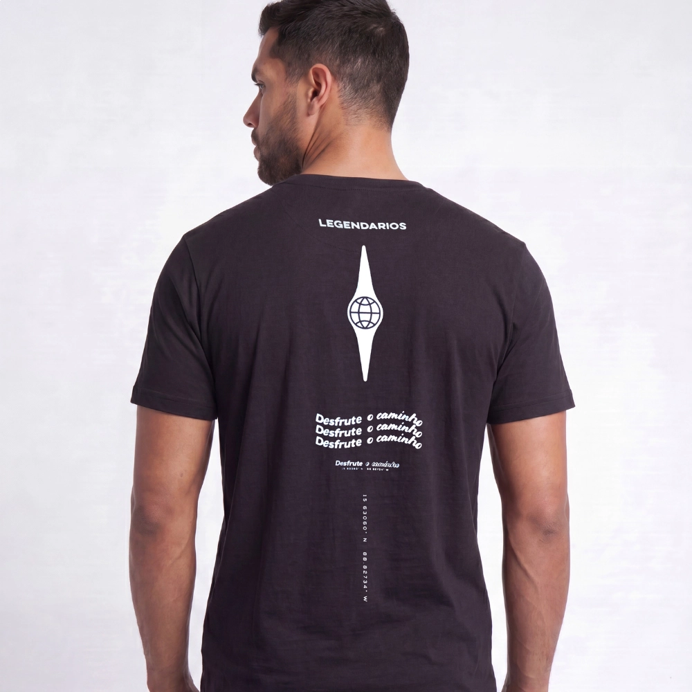Camiseta Masculina Suedine Desfrute O Caminho - Preta