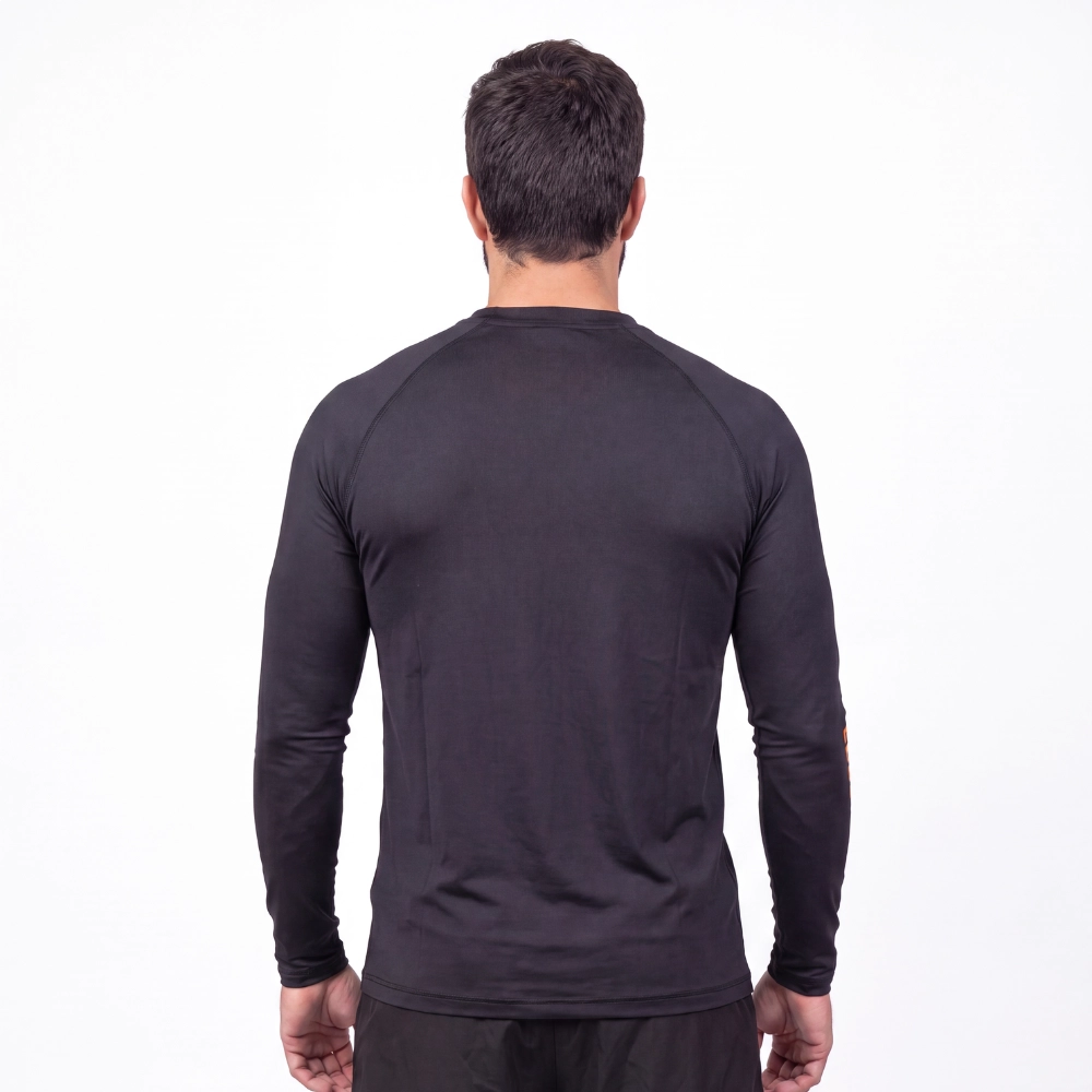 Camiseta Segunda Pele UV 50+ Preto/Laranja