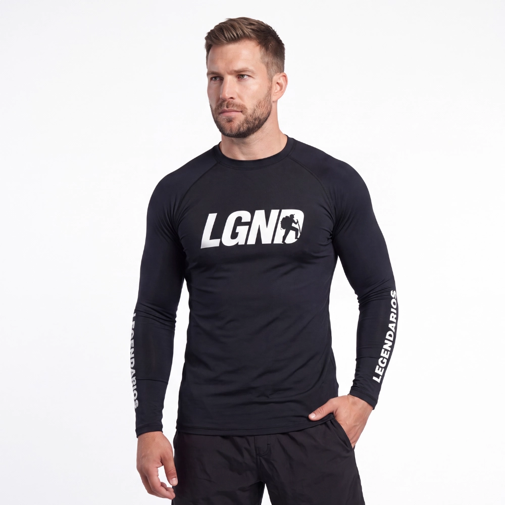Camiseta Segunda Pele UV 50+ Preto/Silver Refletivo