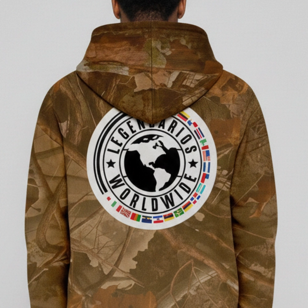 Jaqueta Moletom Estampa Camuflada Legendarios - Marrom
